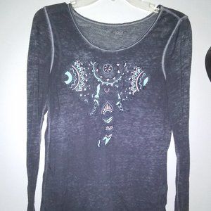 Mudd elephant shirt long sleeve size 16 (see-through)